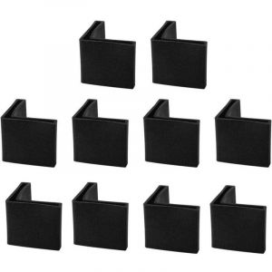 Noir 25mm x 25mm 10pcs Casquette Pieds Chaise Angle Fer Forme L Patin Meuble Table Embout Capouchon Corni&egrave;re Protection Plastique