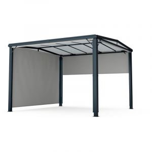 Blumfeldt Pergola 3x3 m, Pergola Jardin Ext&eacute;rieur en Aluminium, Toit Polycarbonate, Stores R&eacute;tractables, Protection Contre Pluie & Soleil, Montage