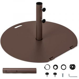 Relax4life - Pied de Parasol Lourd en Métal 23 kg pour Poteaux φ40/50 mm, Pied Parasol avec 2 Boutons de Serrage & Poignée de Transport, 70x65CM pour
