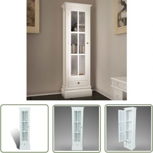 Meuble de biblioth&egrave;que avec 3 &eacute;tag&egrave;res Blanc Bois - Biblioth&egrave;que Blanche - Meuble Biblioth&egrave;que - &Eacute;tag&egrave;re Murale - Rangement Mural - Biblioth&eacute;que