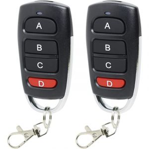 2Pcs Telecommande Portail Garage 433 Mhz, Télécommande Universelle Porte de Garage Sans Fil, Duplicateur Porte de Garage Telecommande à 4 Boutons,