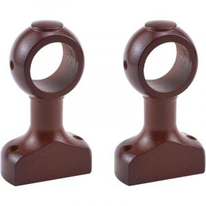Lot de 2 supports de tringle à rideaux en bois – Supports pour tringle de 3,6cm (marron) - Ccykxa