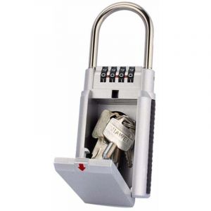 Boite a Cadenas pour Clef, Boite &agrave; Cl&eacute;s &agrave; Code, Coffre Combinaison de Stockage, Rangement S&eacute;curis&eacute; - Argent