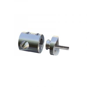 Qualite francaise] - Connecteur en applique pour rond plein Ø14mm Fixation sur tube Ø42,4mm - à visser - Inox 316