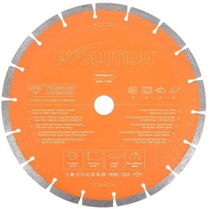 Evolution Power Tools - Disque diamant premium segmenté 255mm alésage 22,2mm Evolution pour Disqueuse