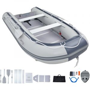 Mophorn - Bateau pneumatique annexe de sport à tableau arrière pour 6 personnes, capacité de 1 500 lb, plancher en bois marin, banc réglable en