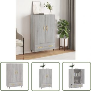 Buffet haut sonoma gris 69,5x31x115 cm bois d'ingénierie - Buffet Design Moderne - Meuble Rangement - Armoire Salon - Commode Entrée - Étagère Murale