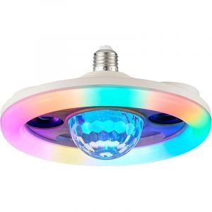 Ampoule LED RVB E27 avec haut-parleur, ampoule haut-parleur Bluetooth 30W 2400LM avec t&eacute;l&eacute;commande, ampoule discoth&egrave;que de plafond changeant de