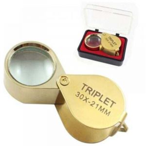Bijoutier Eye Loupe Verre loupe 30x Loupe avec Bo&icirc;tier 30x Loupe de Poche Pliable en Verre Loupe Botaniste Loupe Bijoutier 30X Loupe de Poche pour