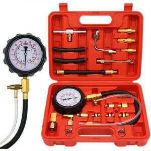 0-140PSI Testeur de pression de pompe d'injection, testeur de pression de carburant, kit universel de testeur de pression, essence, voiture, camion,
