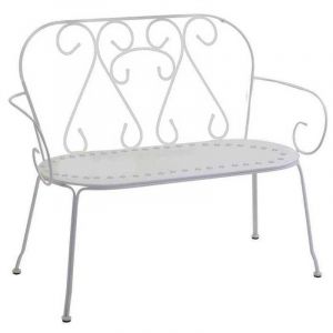 Banc de jardin Blanc 105x48 cm h 90 cm en Métal mod. New Old