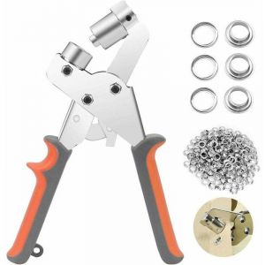 Kit Professionnel de Pinces &agrave; Oeillets 100 Pi&egrave;ces Diam&egrave;tre Int&eacute;rieur 10 mm pour B&acirc;che Rideau et Cuir