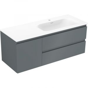 Mexen Orio meuble de salle de bain 120 cm avec lavabo Vela droit, 2S, 1D, graphite mat/blanc mat - 91A13-12047-3-BBFFF66-W23P01