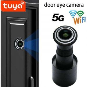 Caméra Judas de Porte, Visionneuse Vidéo de Porte Vidéo HD 1080P, Caméra de sécurité, Yeux de Chat électroniques de Porte Visuelle avec Grand Angle