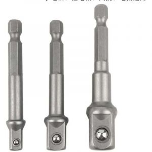 Adaptateur 6 pans vers 1/4, 1/2, 3/8 carr&eacute; - 3 pi&egrave;ces adaptateur douille hexagonale adaptateur douille cl&eacute; &agrave; douille jeu d'&eacute;crous rallonge de