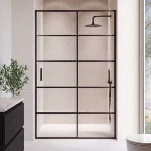 Paroi de douche Calgary Noir 140 x 190 cm Badplaats porte coulis