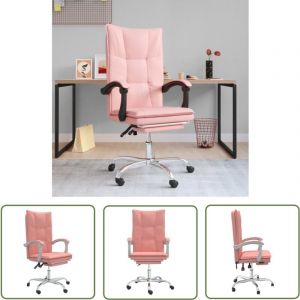 The Living Store - Fauteuil inclinable de bureau Rose Similicuir - Chaise De Bureau - Fauteuil Ergonomique - Chaise Inclinable - Simuli Cuir - Chaise
