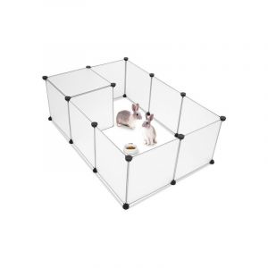 Enclos pour Animaux Domestiques Portable, Clôture en Plastique pour Petit Animaux, Parc pour Chiots et Cages