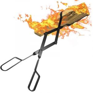 Pince &agrave; chemin&eacute;e 66 cm avec poign&eacute;es &Agrave; toute &eacute;preuve pince &agrave; feu Int&eacute;rieur Po&ecirc;le &agrave; bois Fer forg&eacute; pince pour feu De plein air Pince &agrave; b&ucirc;ches de bois