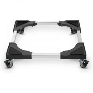 Socle Machine a Laver 4 Roulettes Verrouillables, Charge 200KG Support Machine à Laver, Largeur Réglable de 40-62cm Support Électroménager Pour