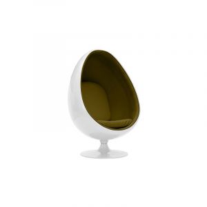 Fauteuil design en forme d'œuf - Revêtement en similicuir - Eny Olive