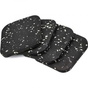 Lot de 4 tapis antid&eacute;rapants en caoutchouc (100 x 100 x 10 mm) pour meubles, lits, lave-linge et s&egrave;che-linge - Noir et blanc