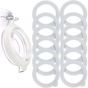 12 Pcs Joints De Bocaux En Silicone De Remplacement Joints En Silicone &Eacute;tanches &Agrave; L'air Anneaux D'&eacute;tanch&eacute;it&eacute; Pour Couvercles De Bocaux Mason Bocaux &Agrave;