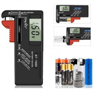Alovez - Testeur de Piles numérique,Testeur de Piles Universel,Batterie Testeur,pour aa, aaa, c, d, PP3, 9V, 1.5V, Piles Bouton - Fonctionne sans Pile