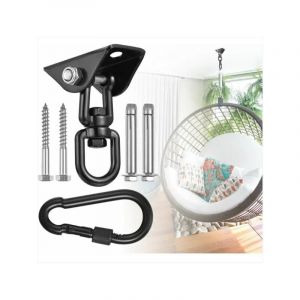 Crochet de Plafond pour Fauteuil Suspendu pivotant à 360 °, balançoire, Suspension, Crochet avec vis pour béton, Bois, Aire de Jeux, véranda, siège