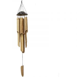 Carillon &agrave; Vent Carillon Bambou D&eacute;co Mobile Tubes Sonores Carillon D&eacute;tente Jardin Porte Cloche Feng Shui 60 cm
