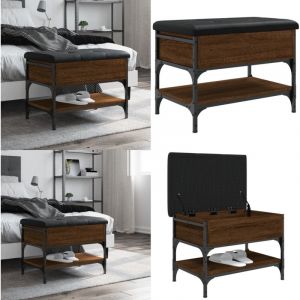 Vidaxl - Banc &agrave; chaussures ch&ecirc;ne marron 62x42x45 cm bois d'ing&eacute;nierie - Meuble Entr&eacute;e - Banc Chaussure - Rangement Hall - Banc Coffre - Meuble Salle