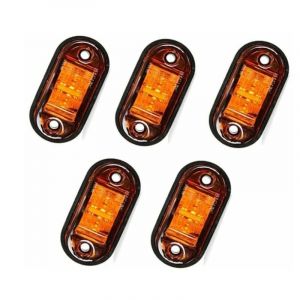 Fitags - 5 pcs Feux de Gabarit led latéral Eclairage Feux Arrière Avant led Feu de Gabarit Position Lumière Orange Universel 12V 24V pour Remorque