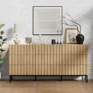 UEV - Commode à 9 tiroirs 150cm, Commode Étroite, Grand Espace de Rangement, Armoire avec Plafond Spacieux, pour Salon, Chambre à Coucher, Bureau,