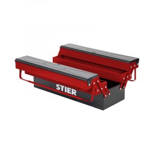 Stier - Boîte à outils vide, tôle d'acier, 520x190x200 mm, 5 compartiments, valise à outils, idéale pour ranger et trier les outils