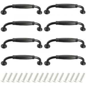 poignee de meuble cuisine noir 8 Pi&egrave;ces Poign&eacute;e de Porte Poignee de Meuble Vintage Poignet de Porte Cuisine Alliage d'aluminium Poignee Meuble pour