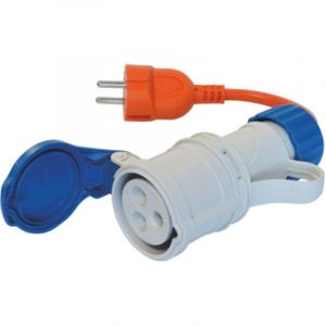 Adaptateur prise m&acirc;le fran&ccedil;aise et prise femelle CE17 - 2P+T 240V - S03266