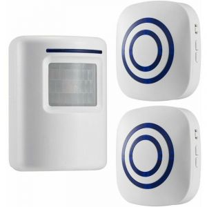 Sans fil Allée Alerte : détecteur de mouvement infrarouge de sonnette d'alarme Carillon avec 2 récepteur et 1 Sensor 38 Chime Tunes - indicateurs led