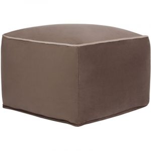 Beliani - Pouf Carr&eacute; Moderne Rembourrage Billes eps en Velours Marron Dareyn
