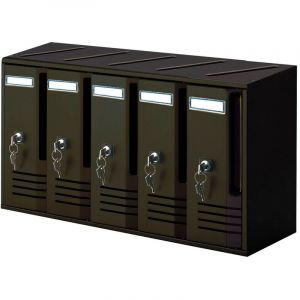Bo&icirc;te aux lettres verticale 5 si&egrave;ges L52xp17.5xh30 cm en fonte de cube Alubox
