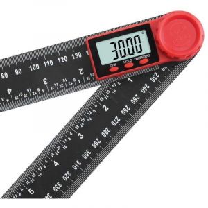 300 mm Règle Rapporteur d'Angle Numérique, Rapporteur Numérique 2 en 1 avec Affichage lcd et Fonction de Verrouillage pour Le Travail du Bois, La