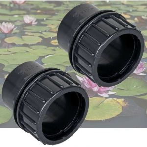 Le Poisson Qui Jardine - Lot de 2 Passe Parois &agrave; visser pvc 75 mm pour bassin. Traverse de paroi de qualit&eacute;
