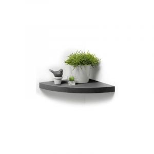 Tagère flottante d'angle en bois - Gris Antharcite - l 25 x l 25 x h 3,4 cm. - Livraison gratuite