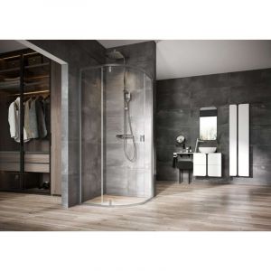 Nexty - Cabine de douche quart de rond, 90x90 cm, verre satiné/clair 3O677U00Z1 - Ravak