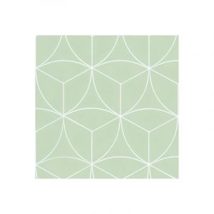 Décoweb - Sol Vinyle Textile économique - Rosace géométrique - Vert d'eau - Rouleau de 3m x 10m