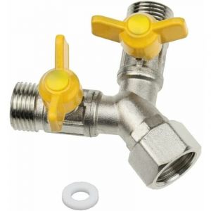 Valve de commutation en laiton 1/2' Y - R&eacute;partiteur de valve en Y &agrave; 3 voies avec robinets d'arr&ecirc;t, r&eacute;partiteur d'eau pour pommeau de douche, bras de
