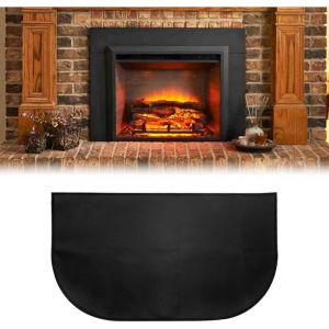 Tapis de Cheminée, 100 x 50cm Pare-feu Demi-Ronds, Tapis Ignifuge Devant de Cheminee, Tapis Ignifuge Tapis de Sol Exterieur, Résistant à l'eau, pour