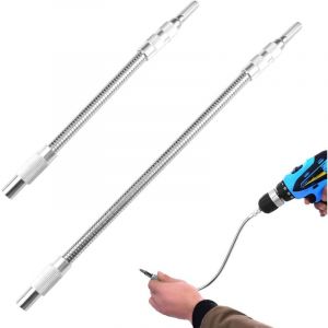 2 Pi&egrave;ces Rallonges Flexibles de Foret, Flexible Rallonge Renvoi d'Angle Visseuse, Tournevis Flexible, Rallonge Embout Visseuse pour Espaces