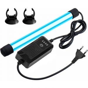 St&eacute;rilisateur UV pour aquarium, lampe 9 W, 23,5 cm, avec minuterie, st&eacute;rilisation sous-marine, compatible aquarium et tortue d'eau