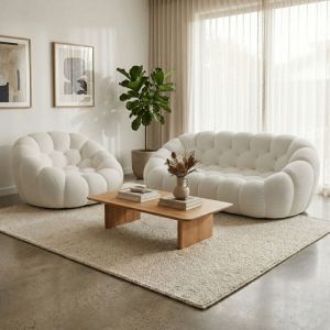 Coco Living Pack Cocoon Canap&eacute; + fauteuil - 3 places - Blanc - 190 x 113 x 75 cm