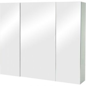 HHG - Armoire à glace 806b, armoire de salle de bain suspendue, 6 étagères haute brillance MVG-certifié 70x80x16cm, gris
